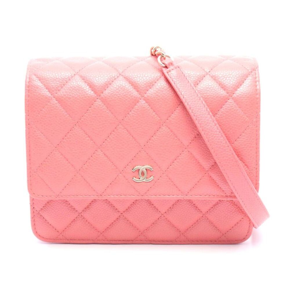 Chanel Matelasse Shoulder Bag Pink Caviar Skin